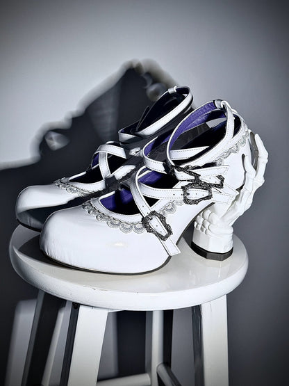 Gothic Dark Lolita Butterfly Bone Sculptural Heel High Heels – Sphenoid