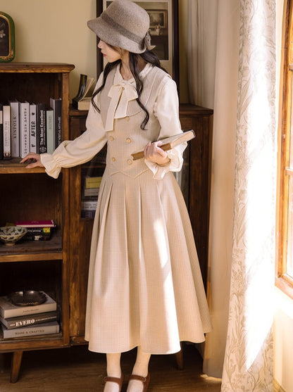 Vest Check Flared Retro + Blouse Check Skirt