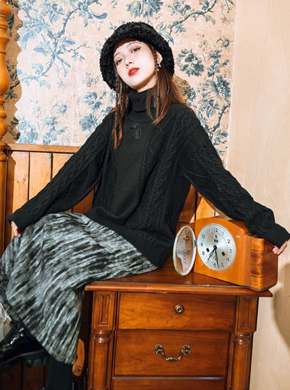 Rock Retro Schlitz Tie-Dye Wolle Kaschmir China