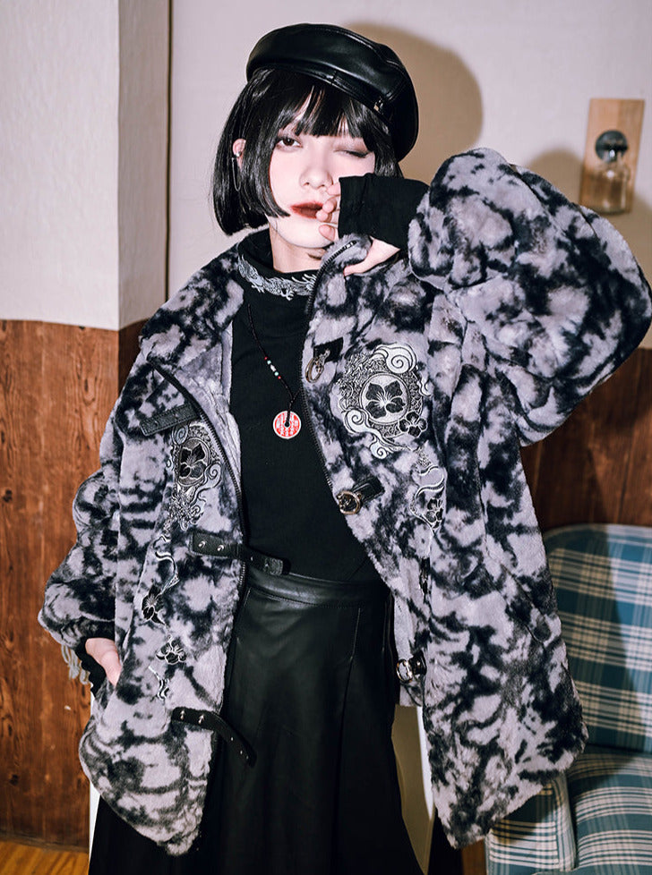 ハイベースシャツ ドラゴンプリントネック