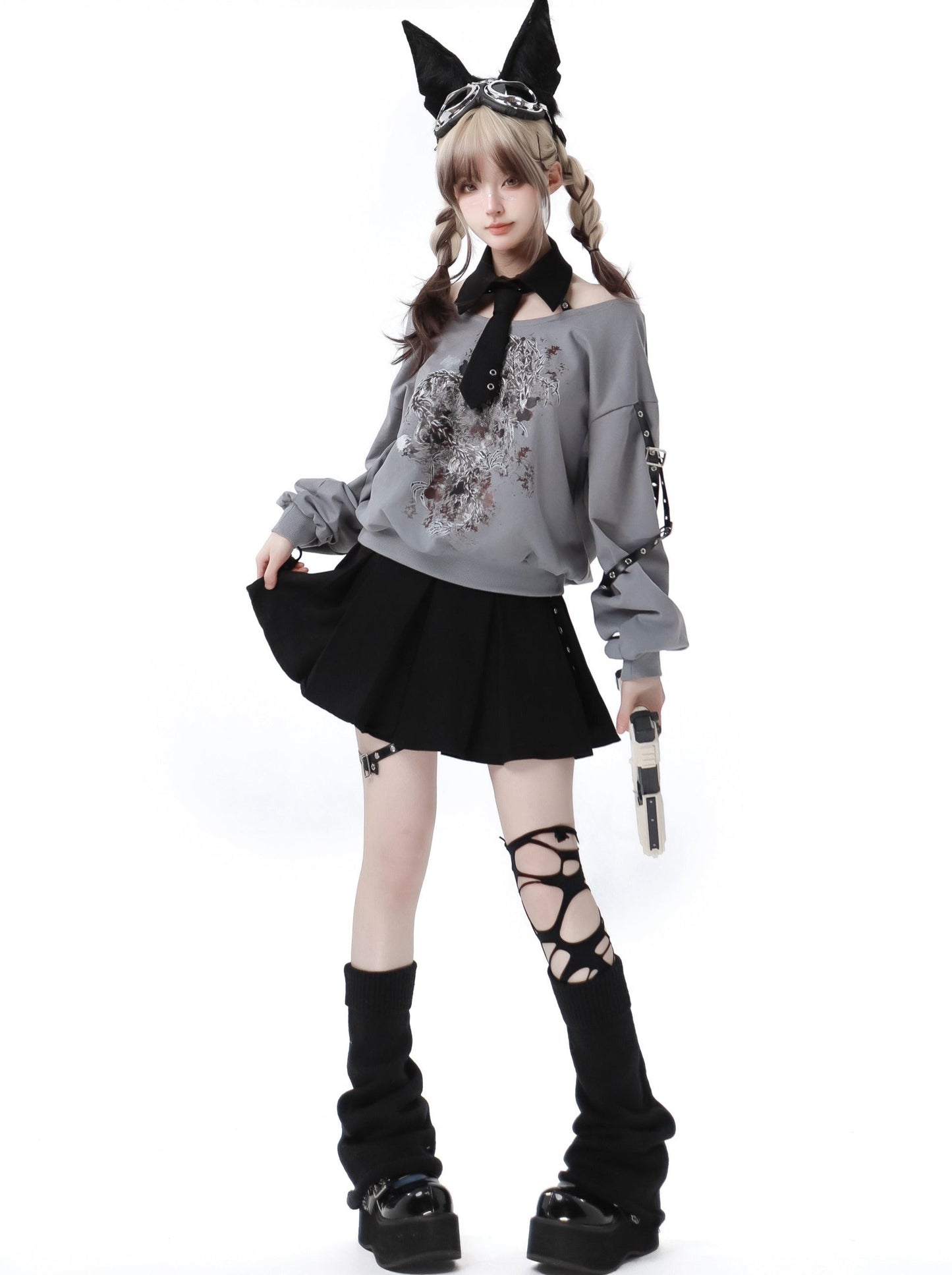 スリーププレス ドラゴン トップス + プリーツスカート