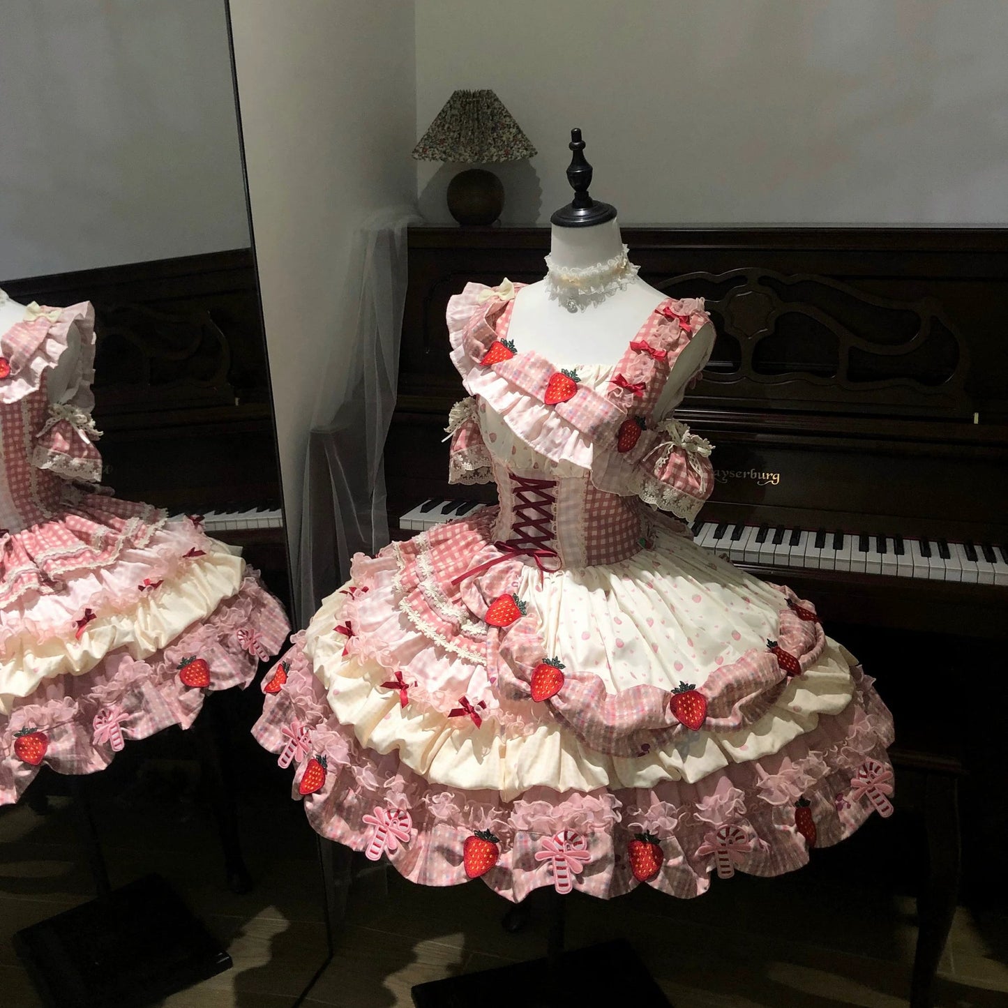 Cheesberry Rose Lolita JSK – Cute Strawberry Princess Dress | Starry Mist Rose