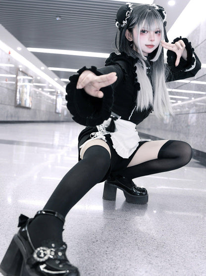 Anzug China Maid Angel Sportswear Rüschen Aqua Schürze Nachbarschaft