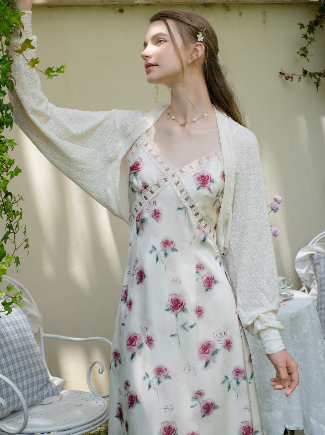 ホワイトドレス ピュアフラワー スイートキャミソール