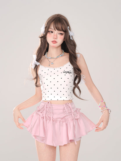 サンセットスカート ピンク スワン ホワイト