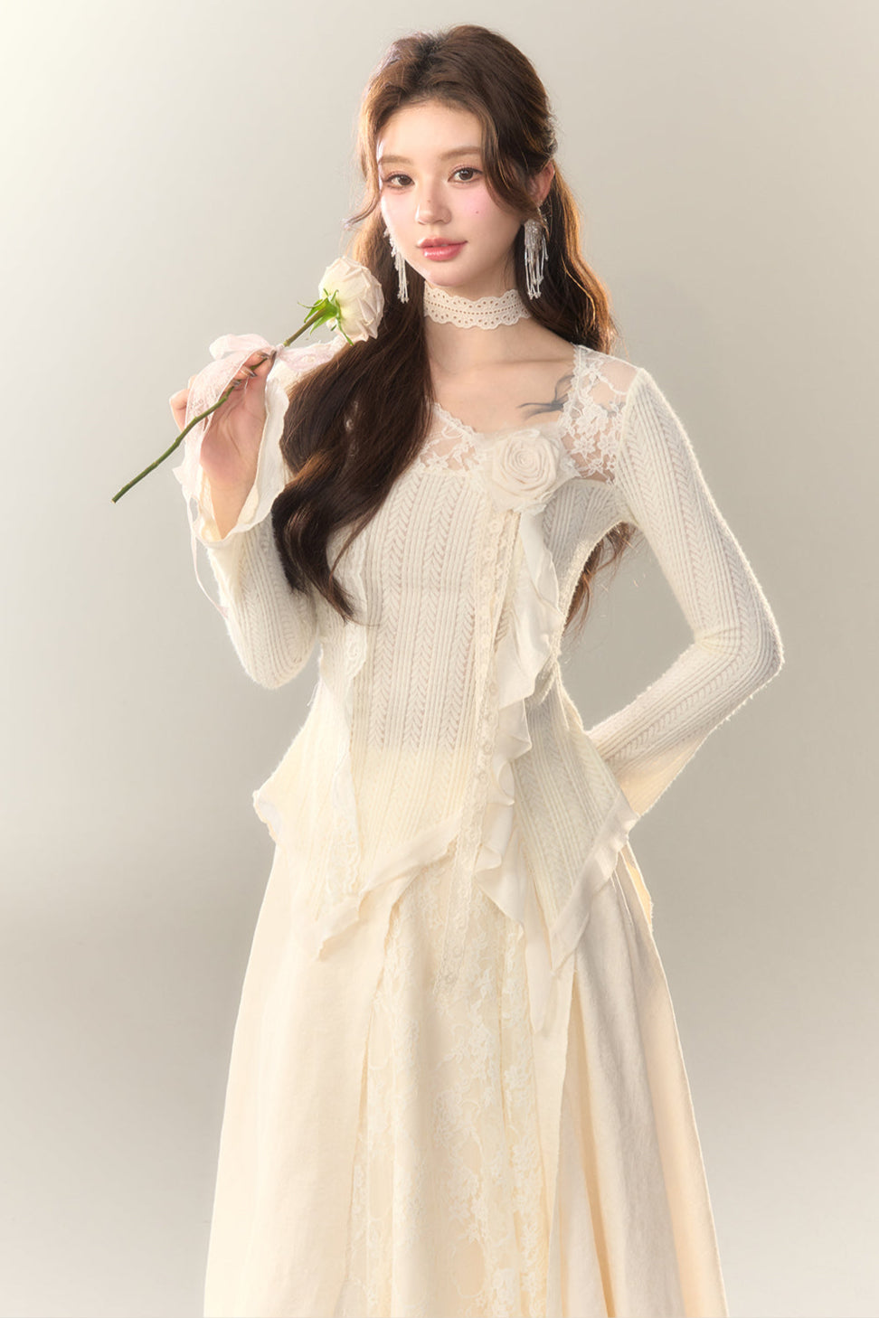 ワイルドティーホワイト+フェアリーロングイレギュラートップスカート