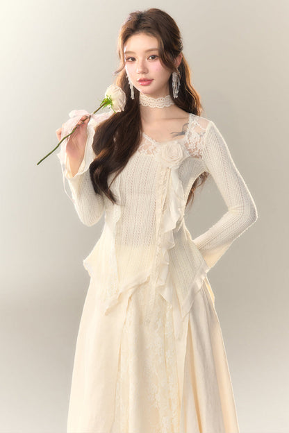 ワイルドティーホワイト+フェアリーロングイレギュラートップスカート