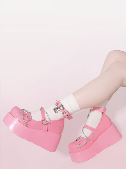 プラットフォームリベットパンクボーンミレニアムシューズ