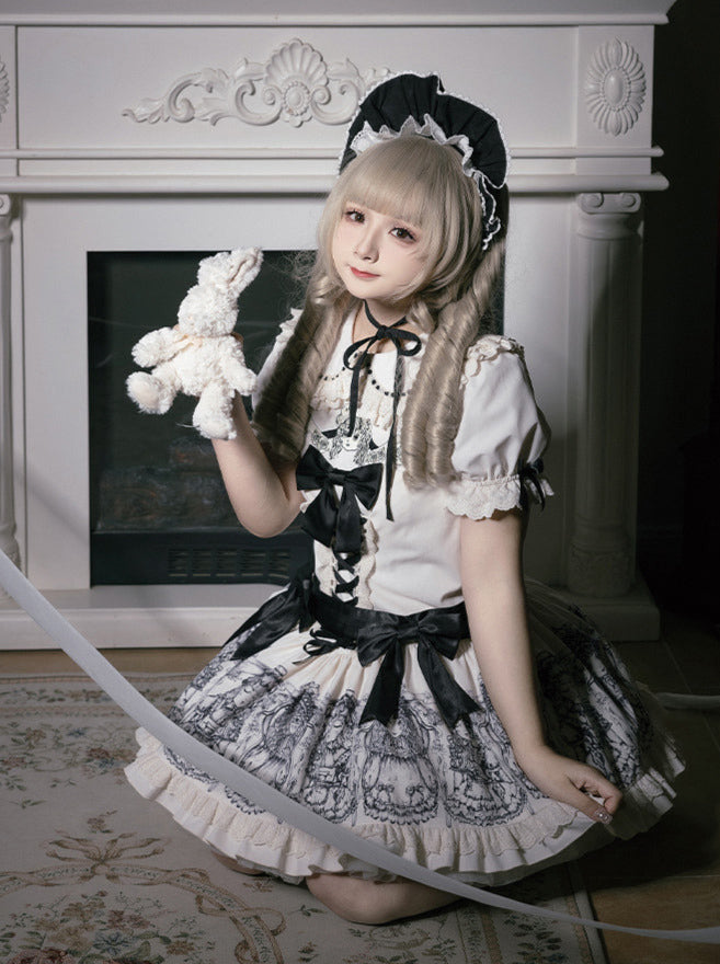 ドレスセット ナイト刺繍人形プリント