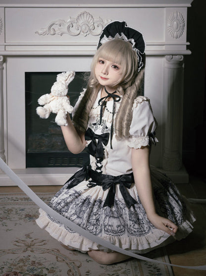 ドレスセット ナイト刺繍人形プリント