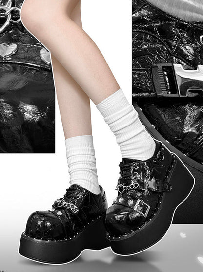 Punk Lolita Plattform Zehen Teufel Schuhe Gothic Runde Falle