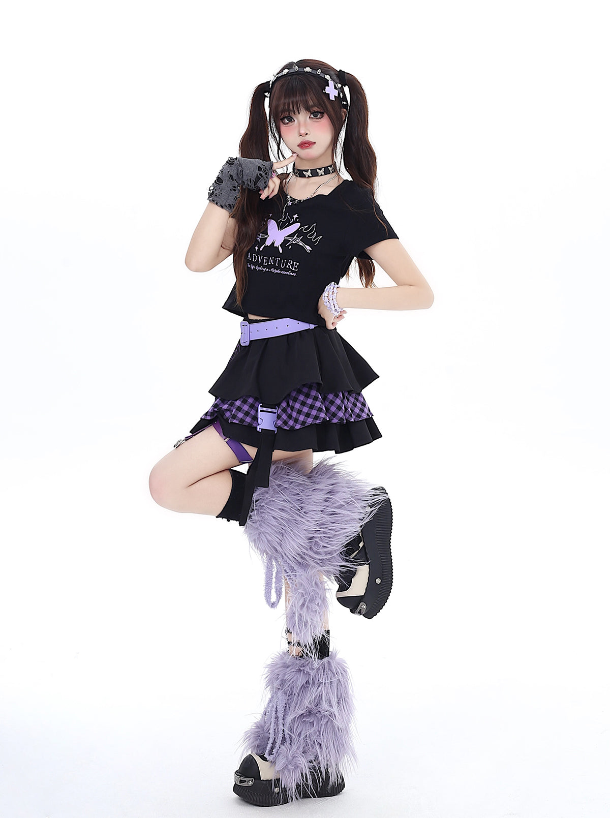 バタフライドリームTシャツ ショートスリムリボンバック