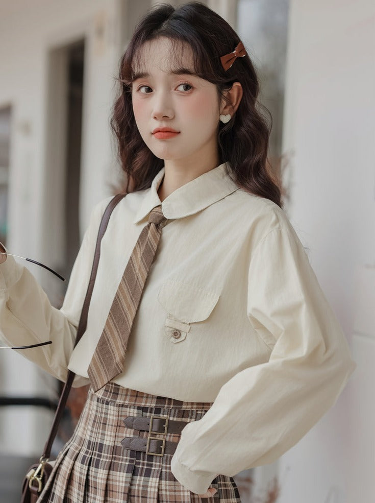 シャツ ワンポイントポケット ゆったり シンプル