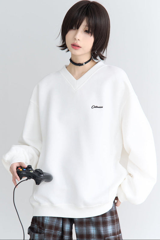 Pullover Letter Patch Casual