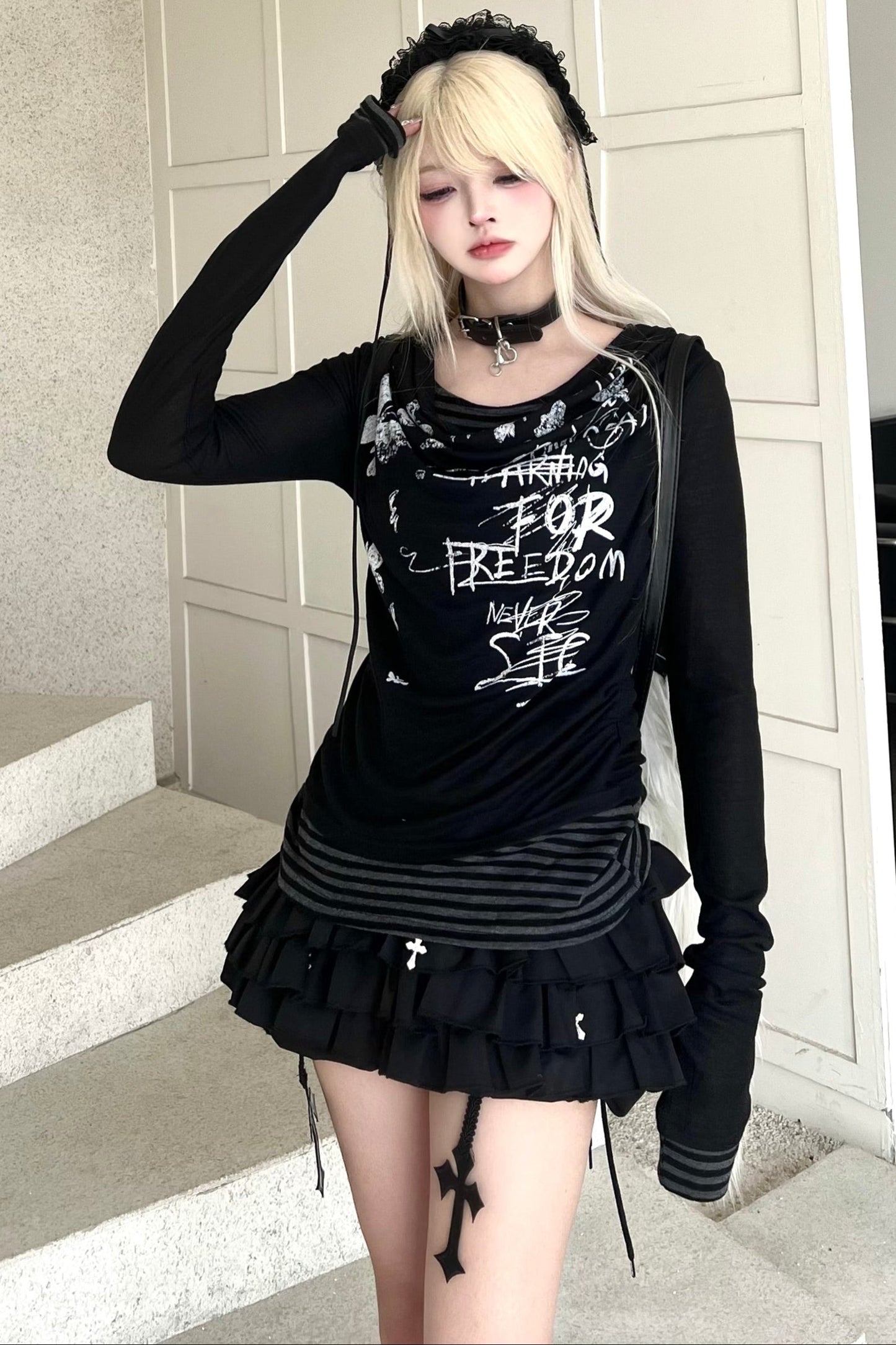 Slim Top Fit Print Butterfly