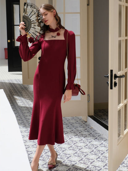 ローズクイーンシティレトロフォグチャイナドレス