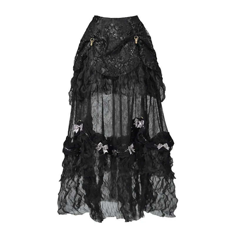 Black Bustle Gothic skirt, isolated product view by Blood Supply