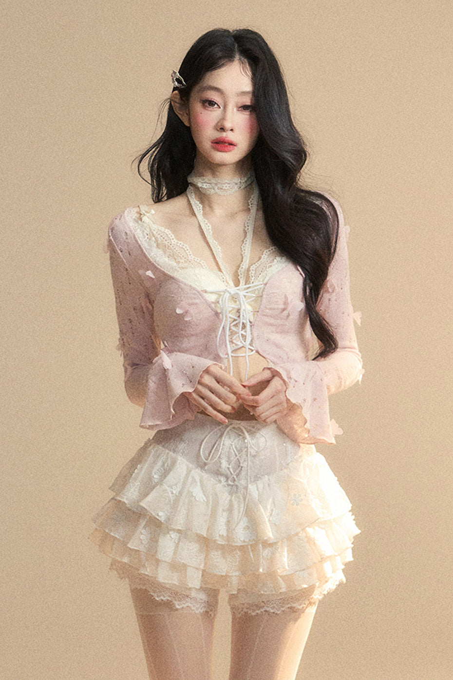 kurzer Cardigan Rail innen + Neckholder