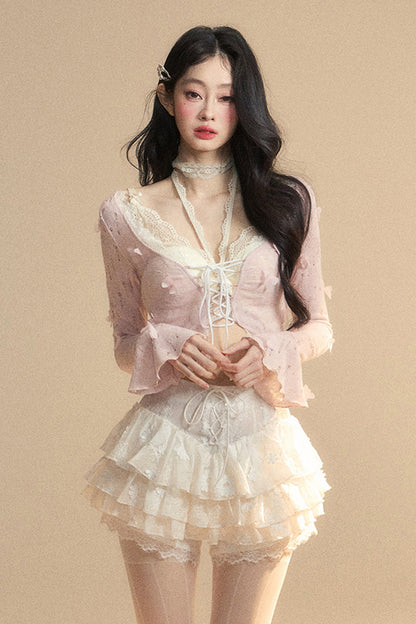 kurzer Cardigan Rail innen + Neckholder