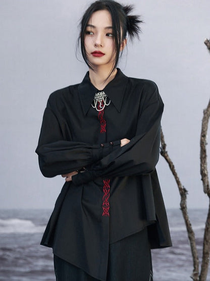 Asymmetric Shirt Loose Mode Slim