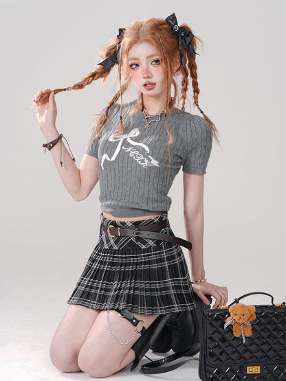 ガーリーなリボンショートトップタイト