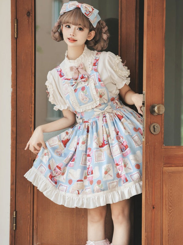 Lolita Lace-up Blouse Dress Suspender Lolita