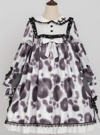 ヒョウ柄ワンピース ボリュームドット ロリータ