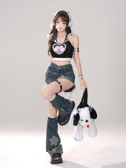 Girly Cool Denim Flared Blue Shorts