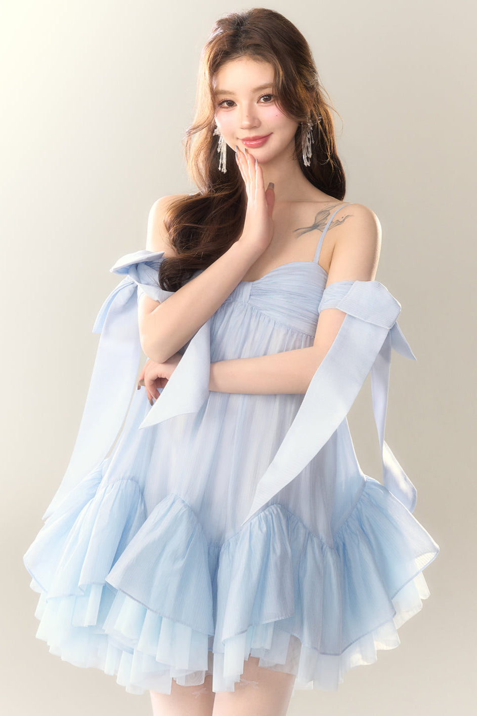 Perlensaum-Sohlenkleid Sweet Cami Salt Sea