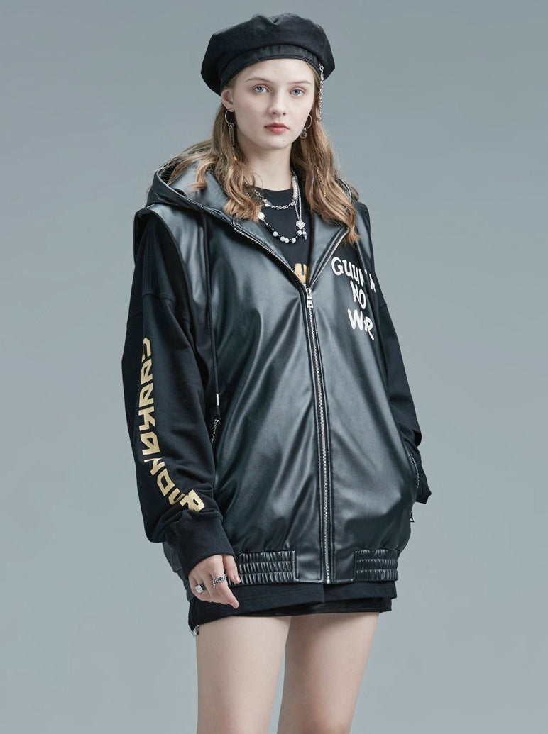 Logo Weste Ledertasche Print