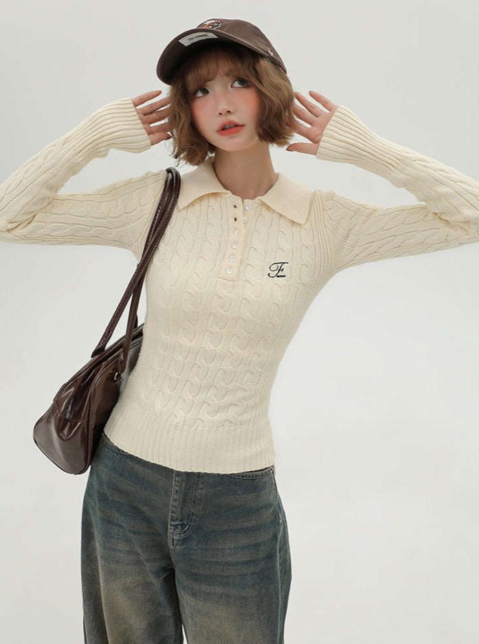 American Polo Retro Collar Top Knit