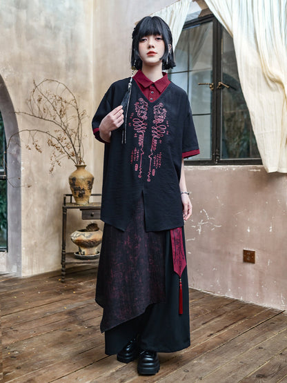 ダークレッグチャイナパンツ ワイド