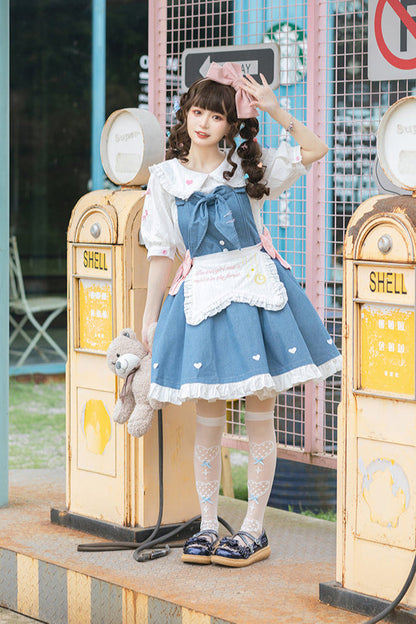 + デニムエプロン ロリータインナーウェア ジャンパースカート ライトドール 生
