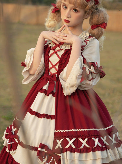 Kleid Lolita Schnürung Schnürung + Haarband Prinzessin