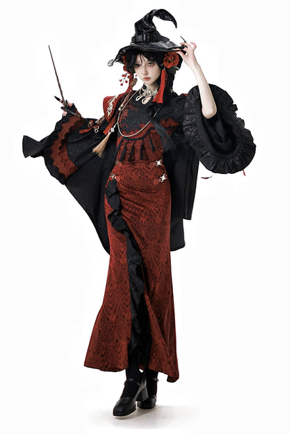 Neu Reservations Style Spirit Red Snake China Kleid