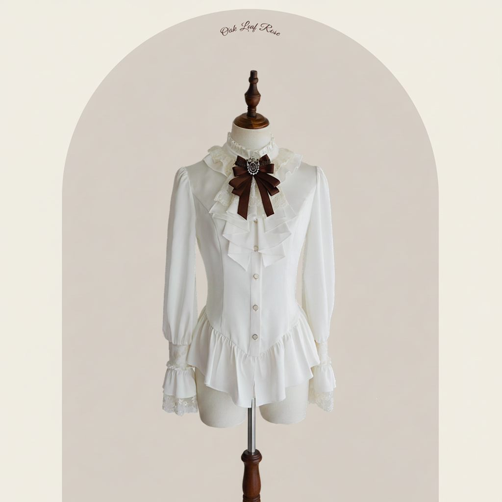 Oak Leaf Rose Autumn Winter Suit Set Embroidered Bustier