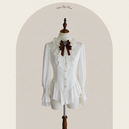 Oak Leaf Rose Autumn Winter Suit Set Embroidered Bustier