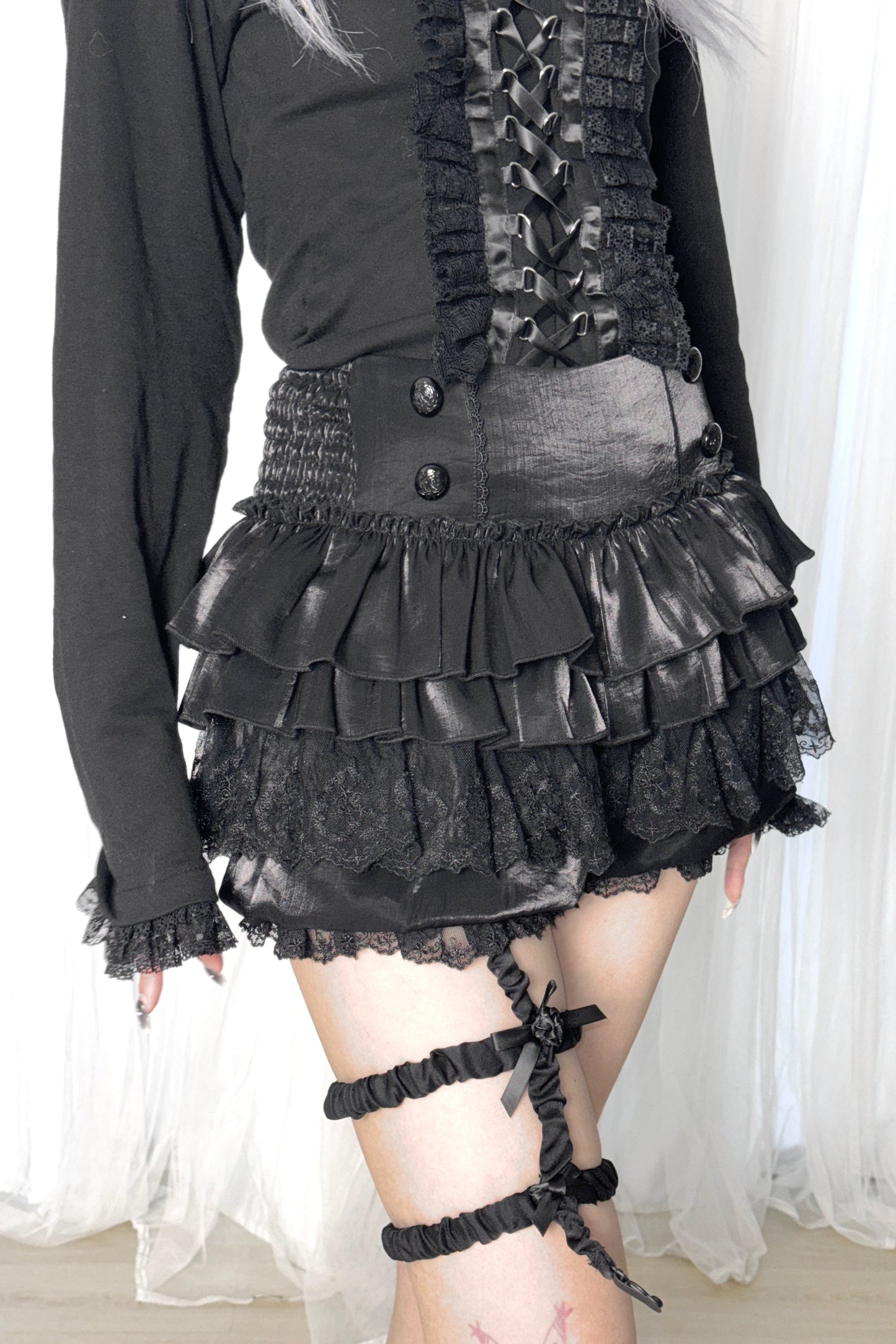 シャツ パンプキン レース ボトム パンツ ベルベット