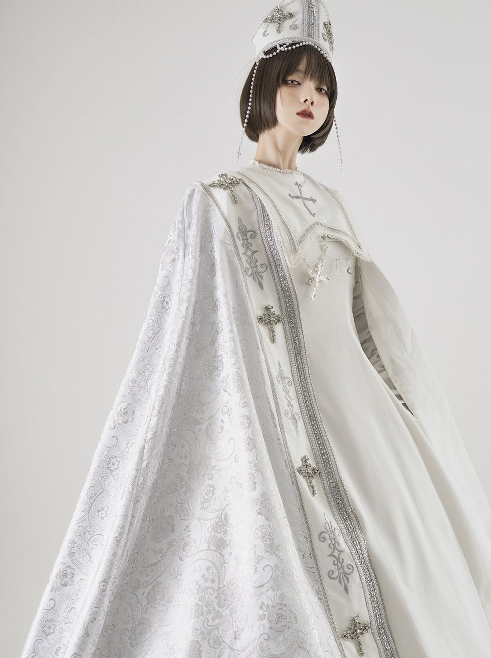 White Cross Moon Lolita Pure Dress