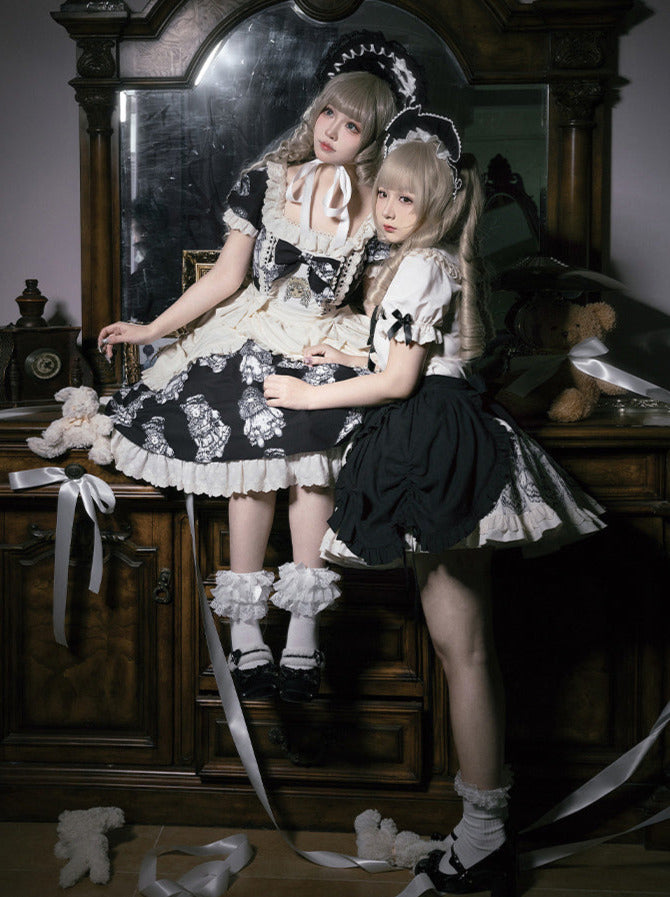 ドレスセット ナイト刺繍人形プリント