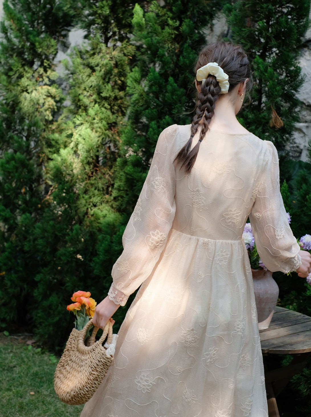 フラワードレスクイーンフレンチクラウドフェアリーシフォンミスト