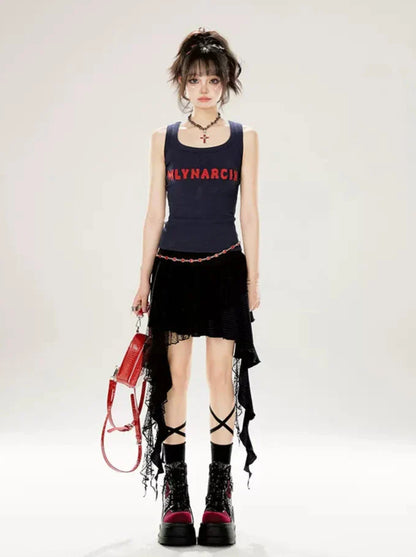 American Letter Print Top Tank