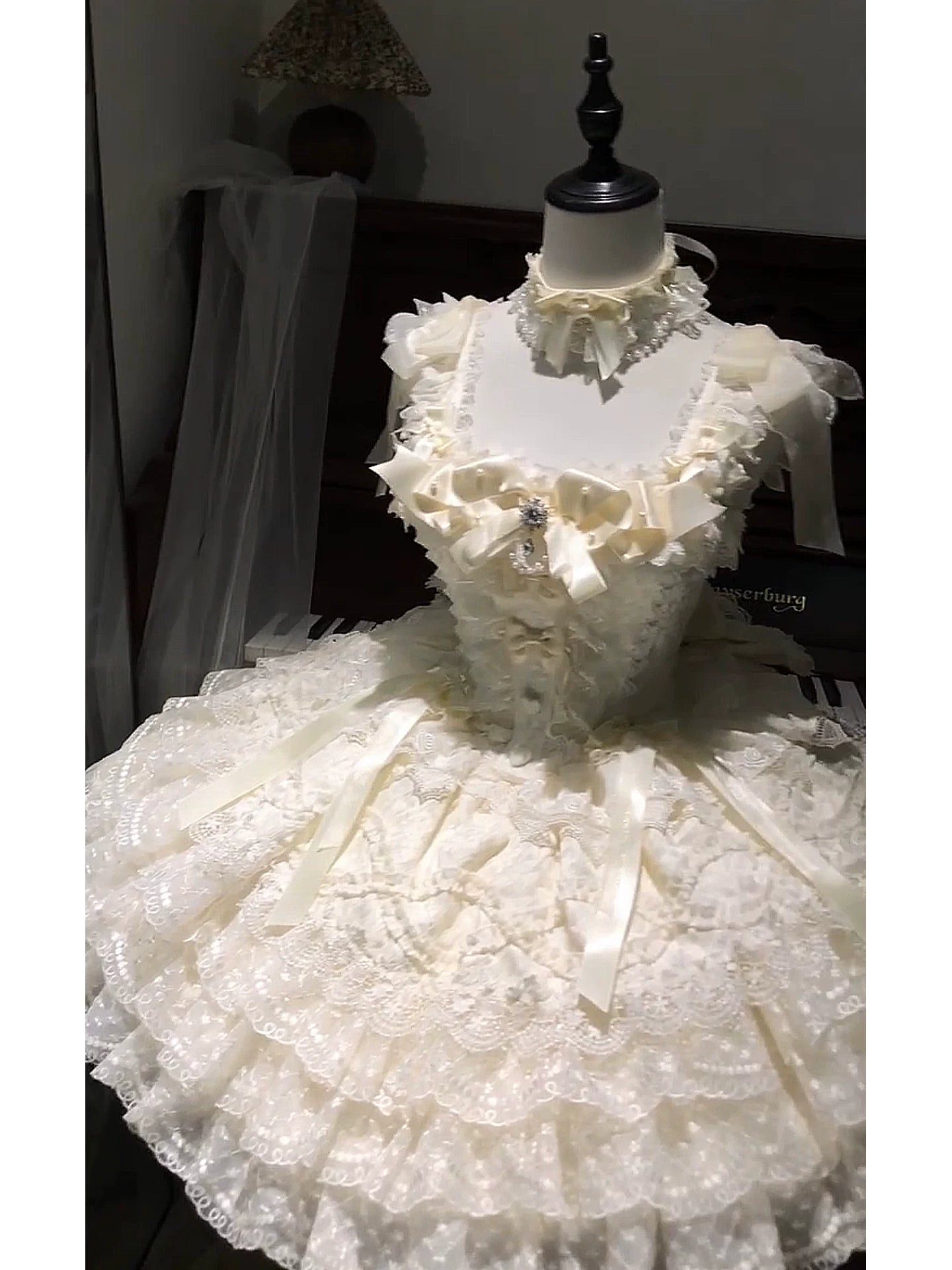 Camellia Dream Lolita Evening Cake Puff Dress