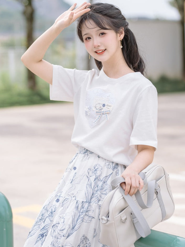 サマーショートチェックTシャツ