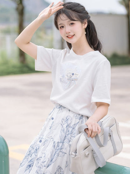 サマーショートチェックTシャツ