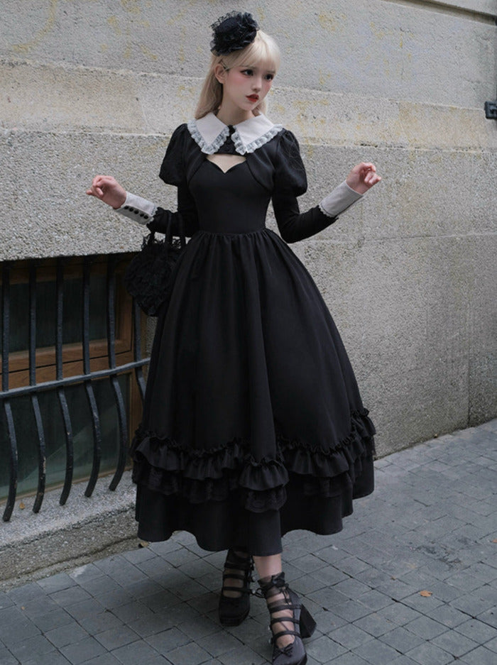 袖シンフォニーサスペンドジャケットドレスゴシックナイトショートロング