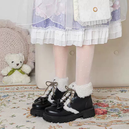 34-43 Lolita Brown British Martin Plush Boots