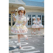 Sweet Lolita dress styled with a chef hat