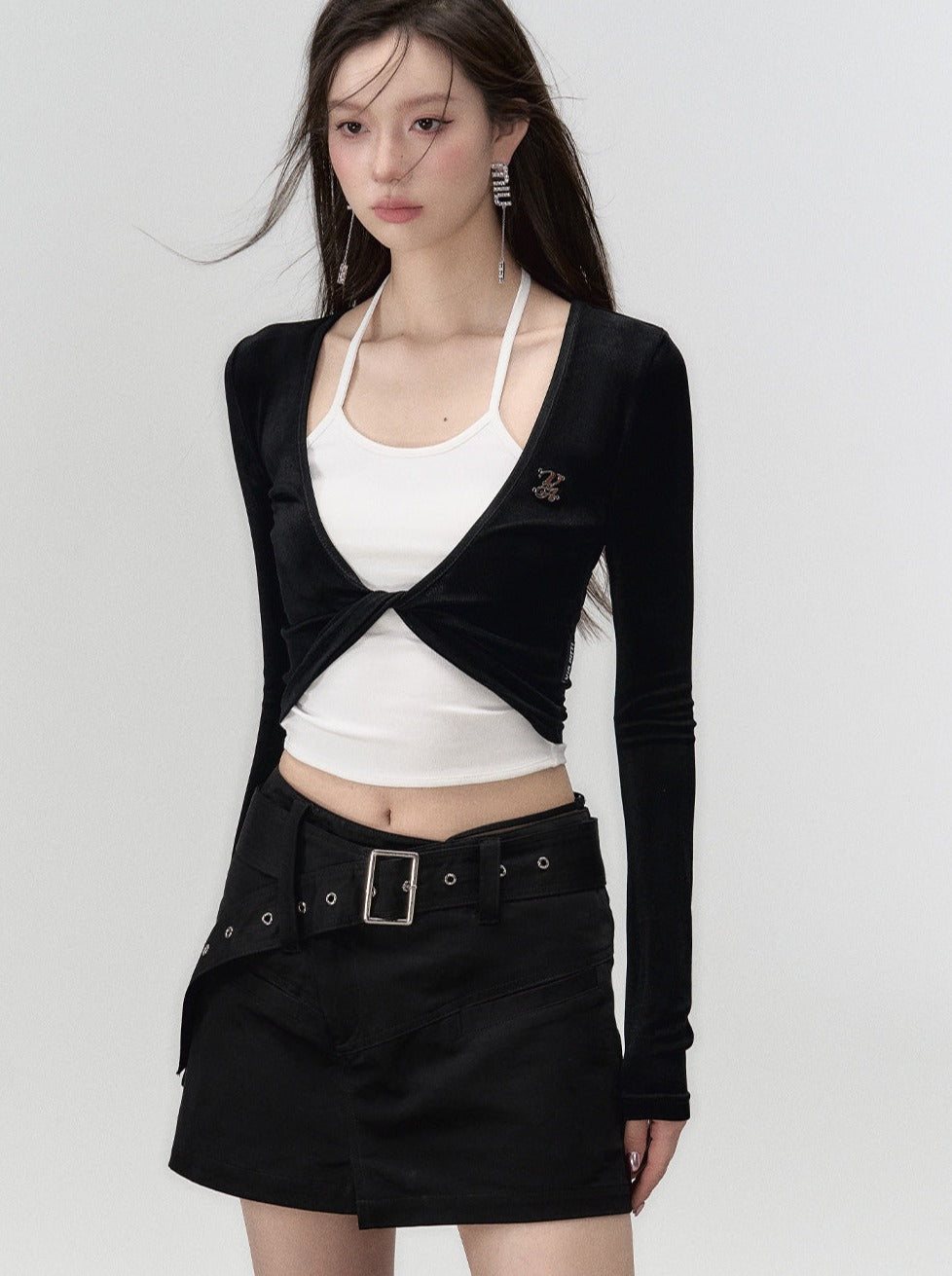 Gürtel Mädchen Schwarze Hose Mode Heißer Rock