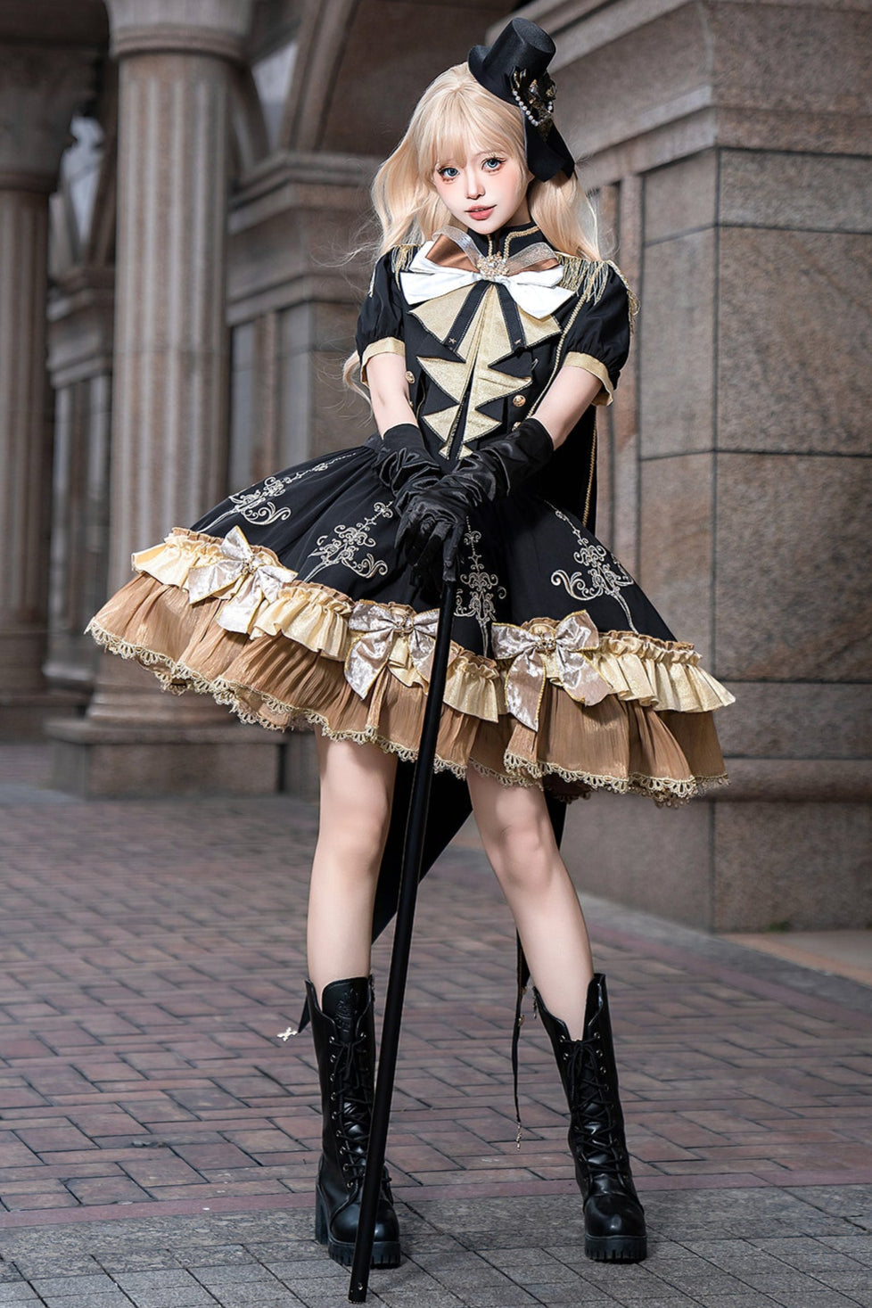 Kleid + süßes dunkles Lolita-Schal